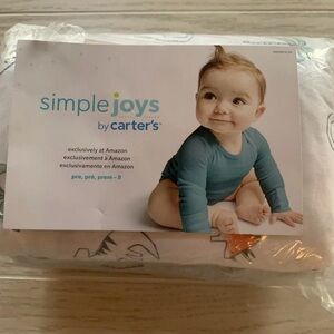Carter's Simple Joys Dinosaur Print crib sheet and gray jersey knit pack of 2